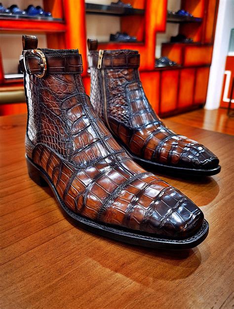 real alligator boots for men